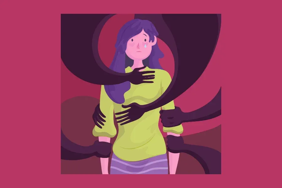 Osoba z zaburzeniem borderline w zamyśleniu, symbolizująca wewnętrzny konflikt emocjonalny