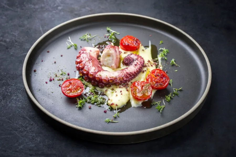 insalata di polpo e patate impiattata