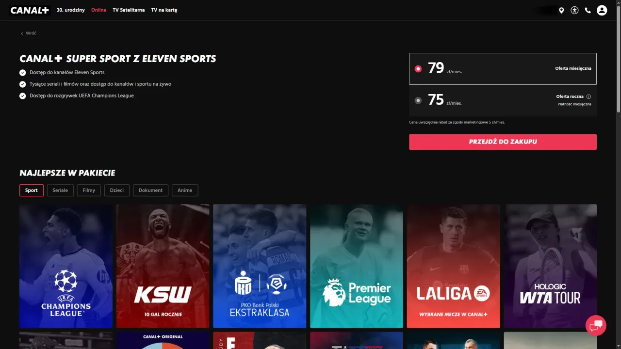 Koszty subskrypcji sportowych Polska