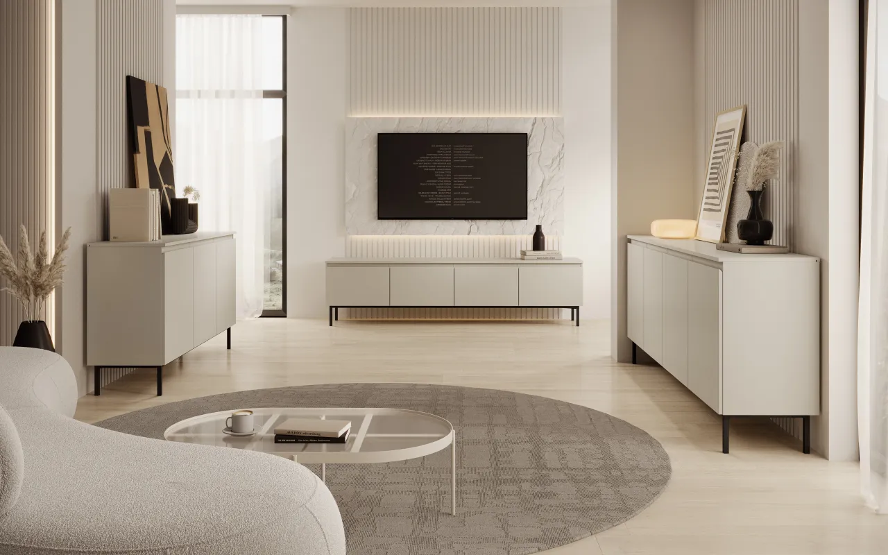 inspiracje dekoracje szafki RTV różne style