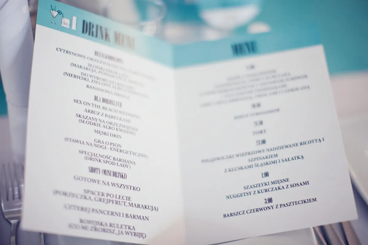 Nowoczesne menu na przyjęcie bierzmowania