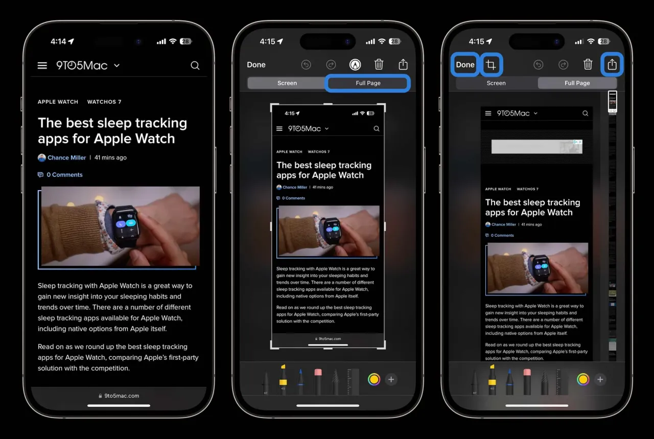 iPhone długi zrzut ekranu instrukcja