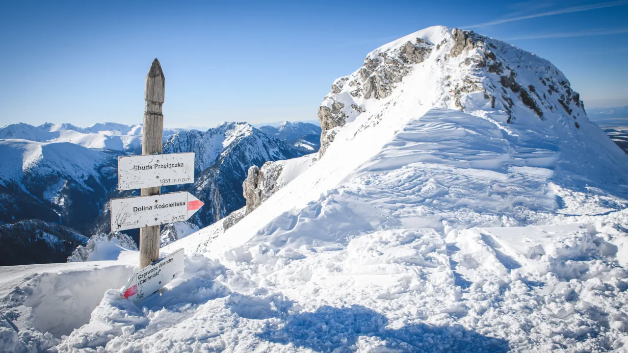 Czerwone Wierchy zimą trudny szlak