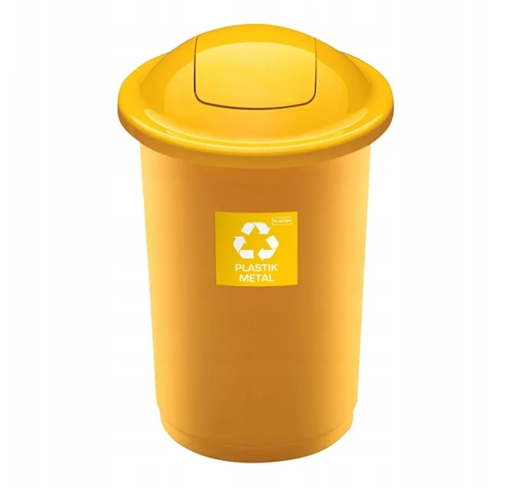 segregacja odpad&oacute;w ż&oacute;łty pojemnik
