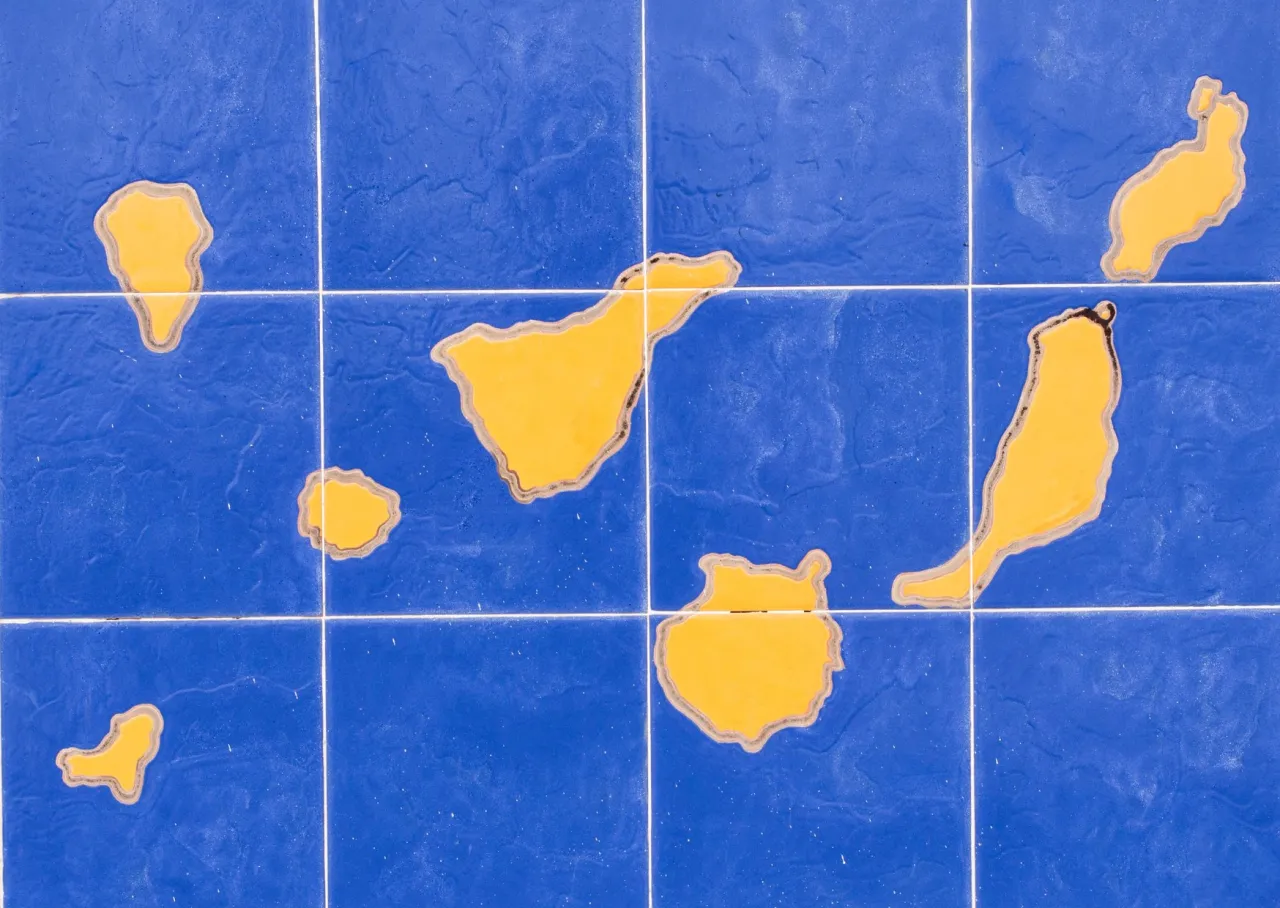 Mapa Wysp Kanaryjskich temperatury zimą