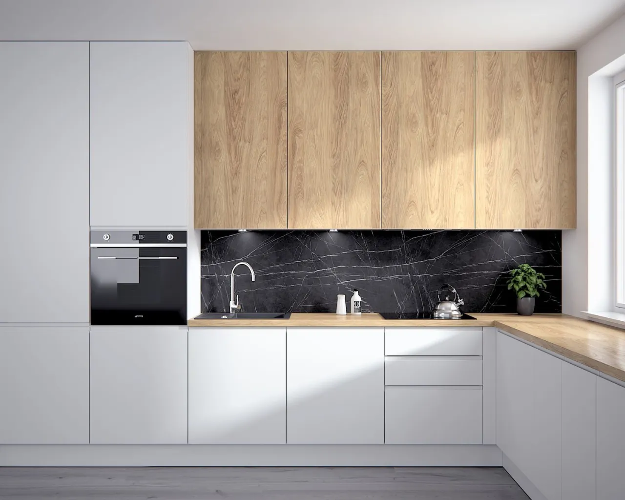 mała kuchnia szafki do sufitu