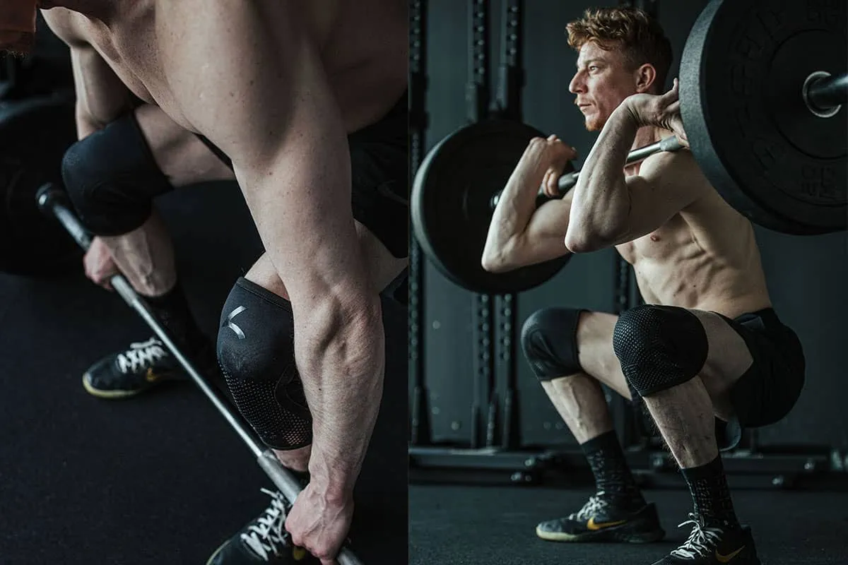 Intensywny trening obwodowy co to? Mężczyzna wykonuje przysiad ze sztangą, budując siłę i wytrzymałość.