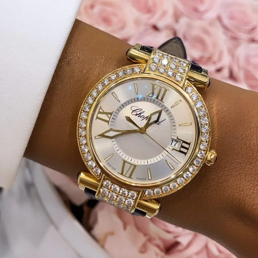 luksusowy zegarek biżuteryjny diamenty złoto