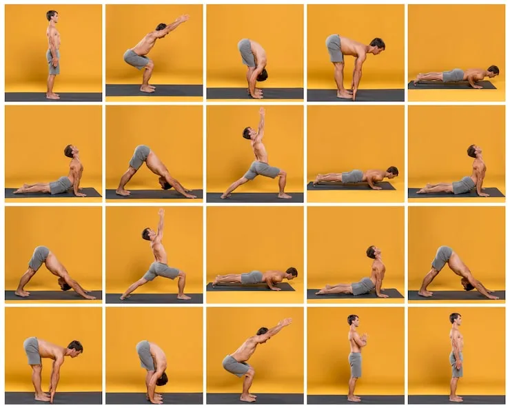 różne style jogi kolaż