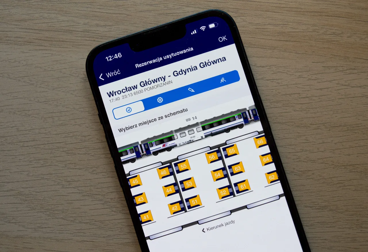Bilet kolejowy PKP Intercity z miejscówką