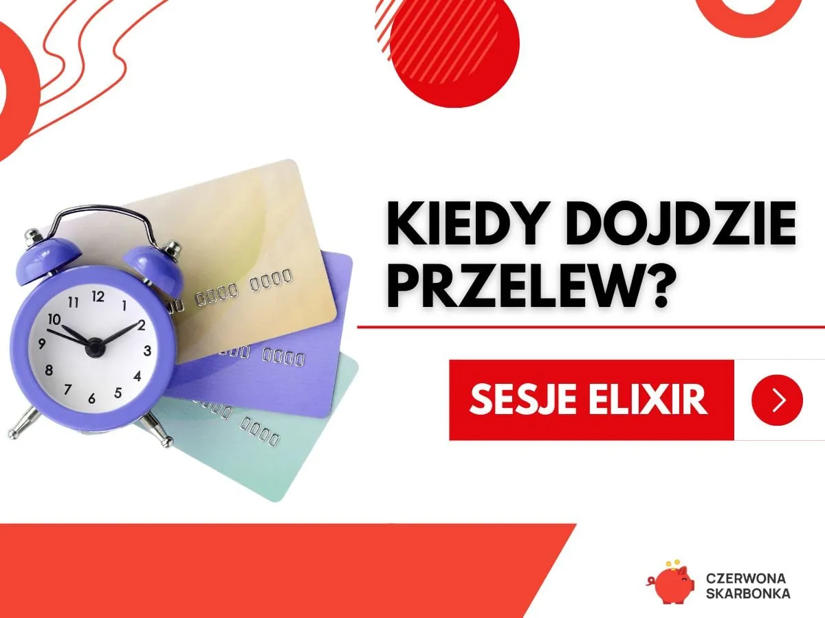 Budzik i karty płatnicze symbolizują czas oczekiwania na przelew. Dowiedz się, ile trwa przelew z mBanku do ING.