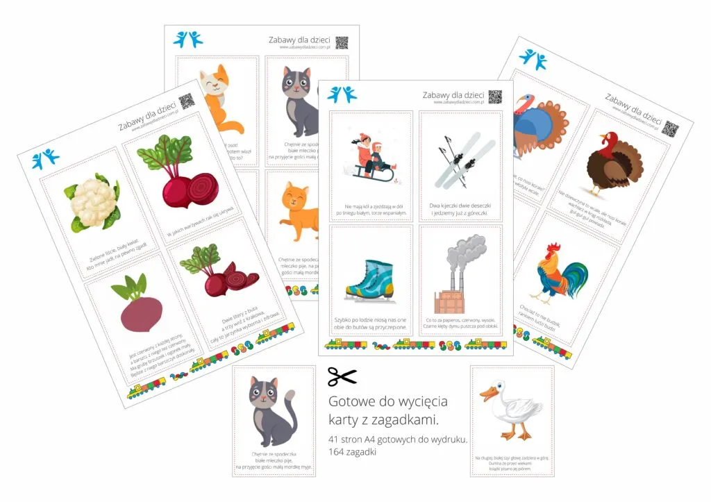 dzieci bawiące się zagadkami o warzywach