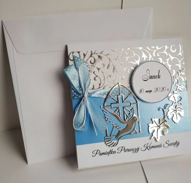 elegancka koperta z pieniędzmi na prezent komunijny
