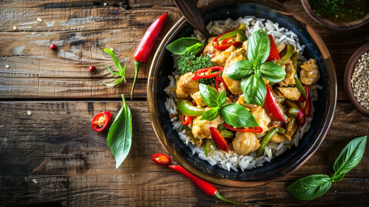 Zdjęcie Kurczak zielone curry - Przepis na kurczaka w aromatycznym zielonym curry