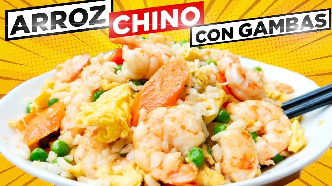 Zdjęcie Receta fácil de arroz tres delicias con gambas que sorprende