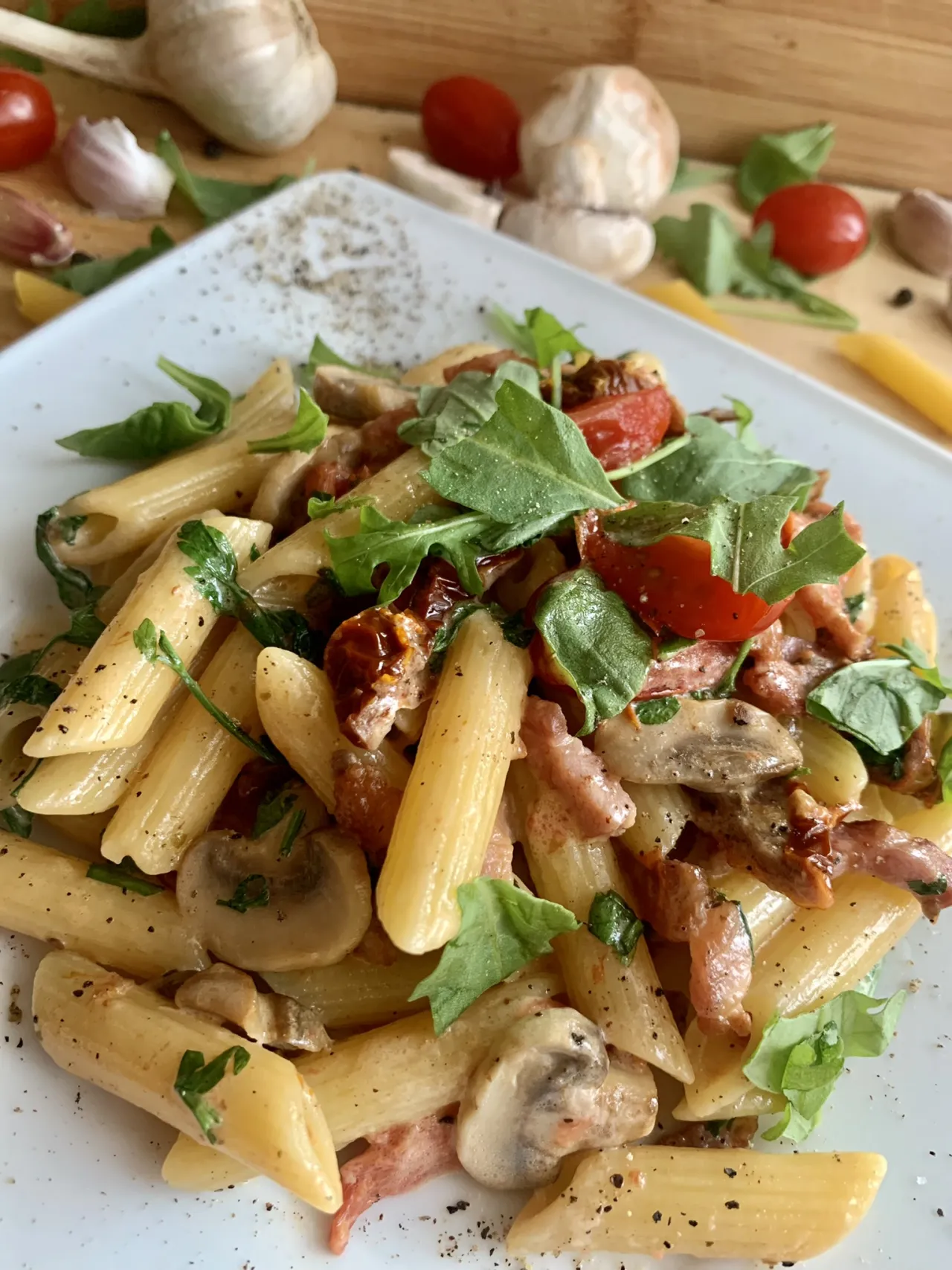 Zdjęcie Pyszny makaron penne z boczkiem – łatwy przepis na obiad, który zaskoczy