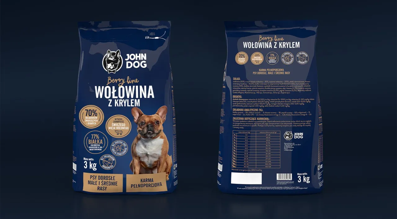 Zdjęcie Karma John Dog wieprzowina z wołowiną – idealna dla dużych psów