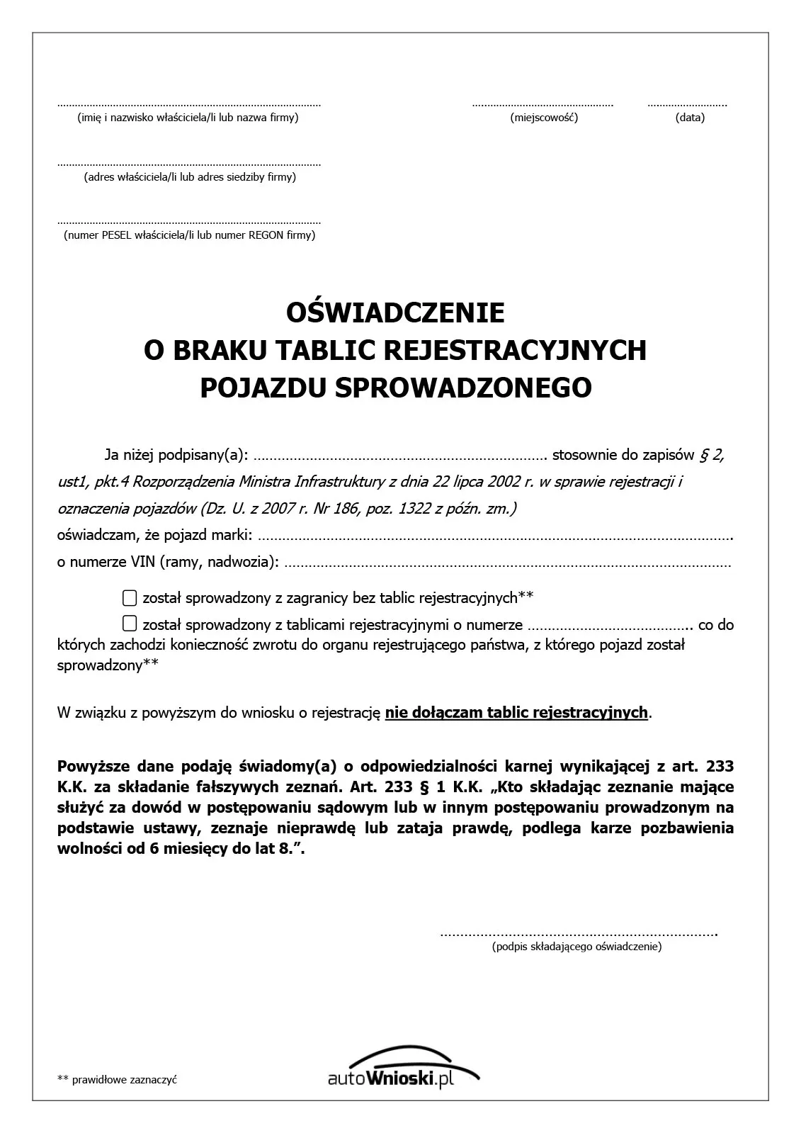 Zdjęcie Jak uniknąć błędów przy oświadczeniu o sprowadzeniu auta z zagranicy