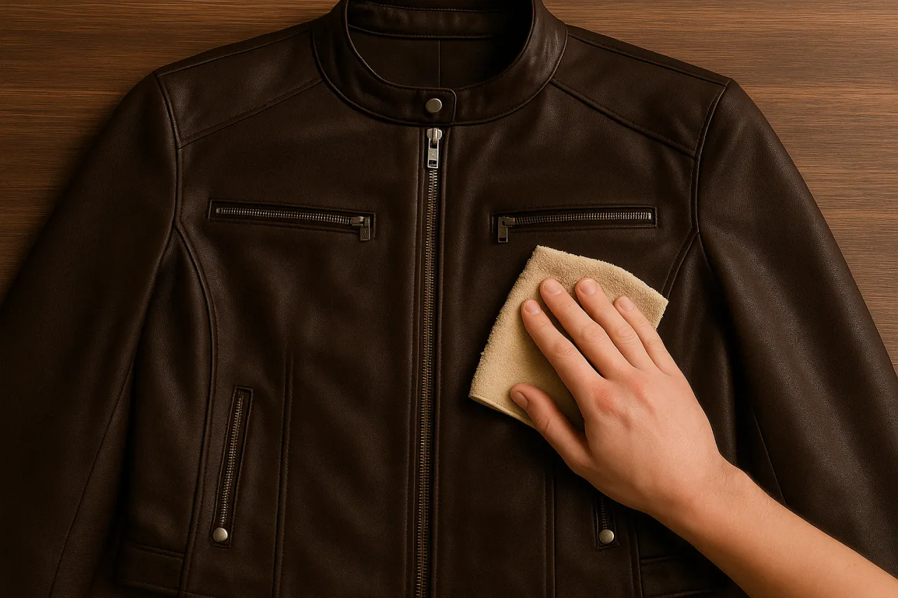 Zdjęcie Jak czyścić kurtkę skórzaną w domu? Unikaj pralki! Poradnik