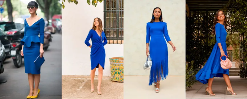Zdjęcie Vestido azul eléctrico: Combínalo con maestría y estilo
