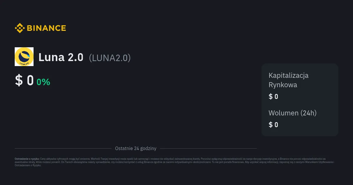 Zdjęcie Cena kryptowaluty Luna - Ostatnie wartości w czasie rzeczywistym