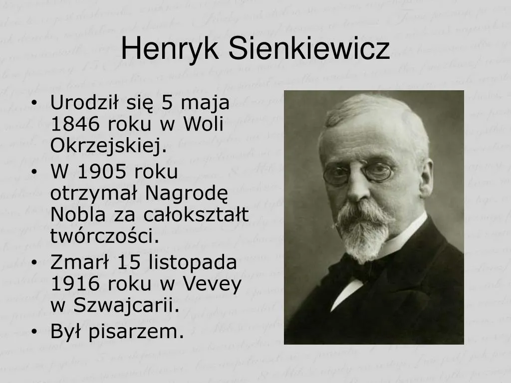 Zdjęcie W którym roku Henryk Sienkiewicz dostał Nagrodę Nobla i dlaczego to ważne