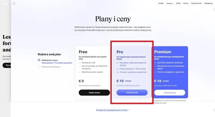 Zdjęcie Wysyłanie dużych plików przez WeTransfer