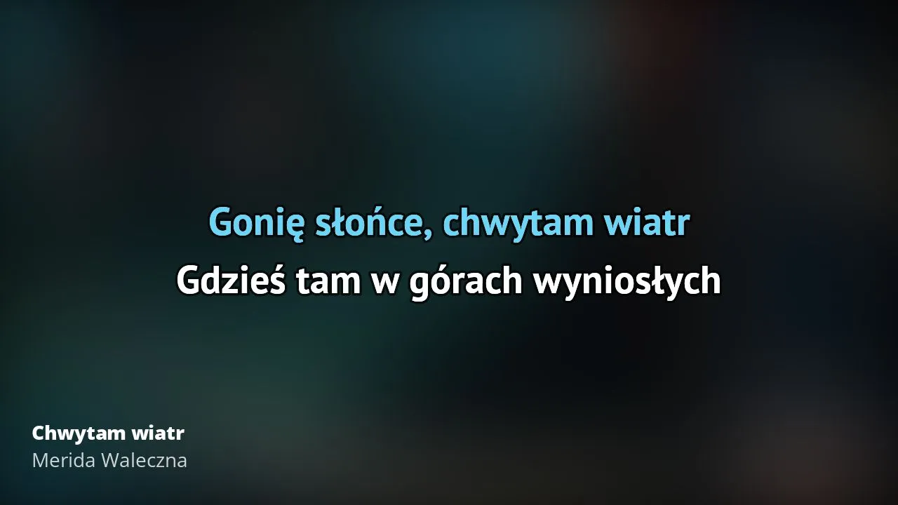 Zdjęcie Tekst piosenki Kiedy nie śpią sny z Meridy Walecznej - wersja polska