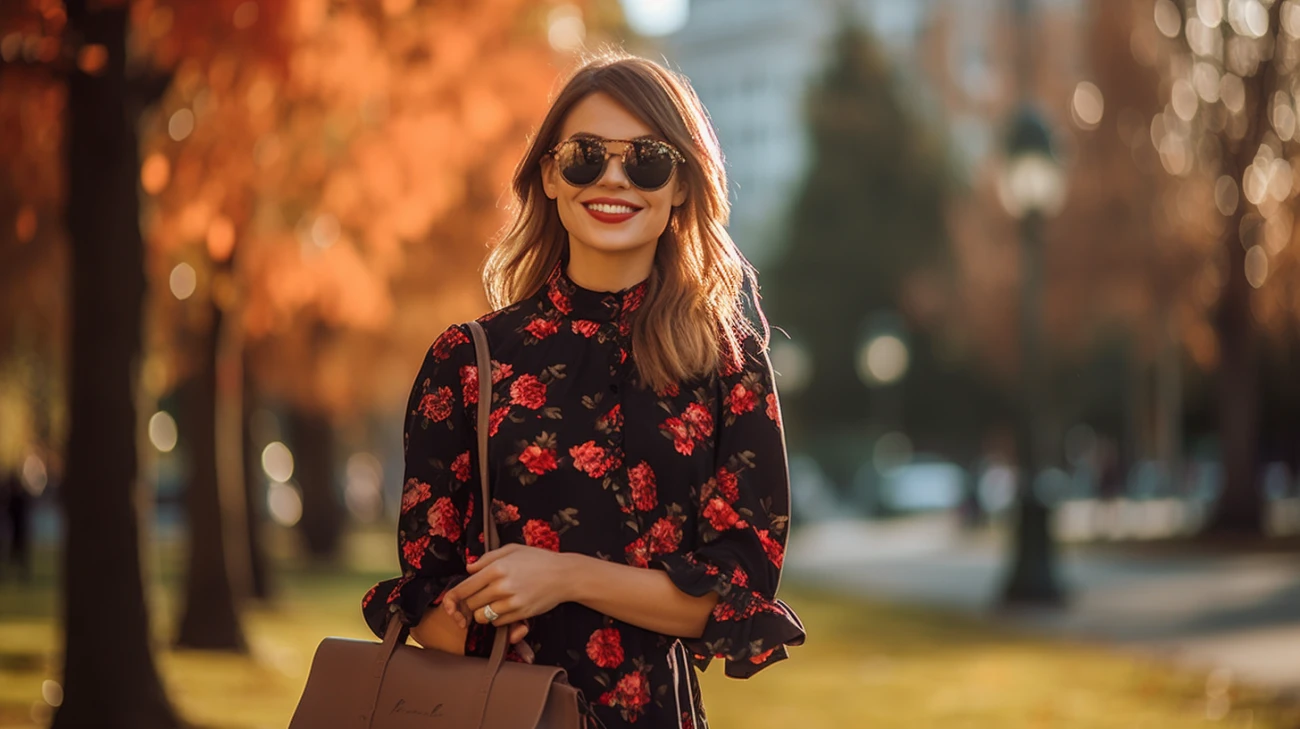 Odkryj Czarną Sukienkę w Czerwone Kwiaty - Perfect Match do Twojego Stylu Midi