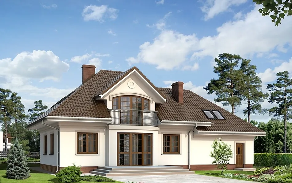 Zdjęcie Projekt domu Szafran 5: funkcjonalny dom z poddaszem i garażem