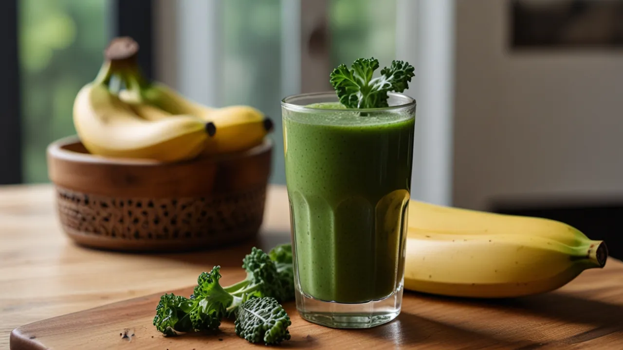 Zdjęcie Smoothie z jarmużu i bananem: Zdrowy napój, który poprawi Twój dzień