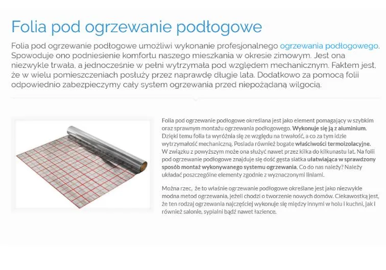 Zdjęcie Jaką folię pod ogrzewanie podłogowe wybrać - najlepsze rodzaje i parametry