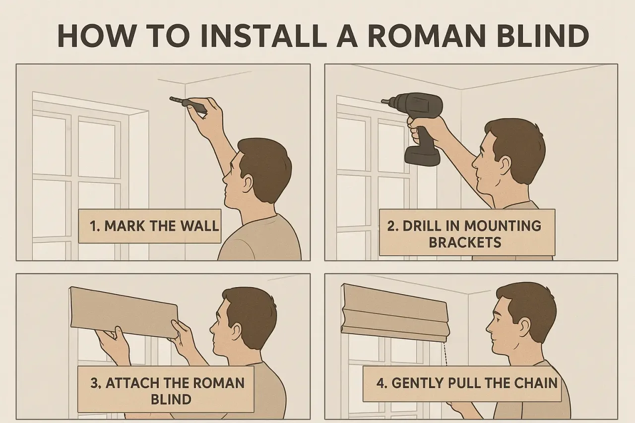 Zdjęcie Jak zrobić roletę rzymską – proste kroki, które zaoszczędzą czas