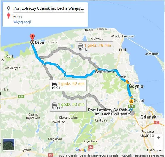 Zdjęcie Gdańsk Łeba ile km? Sprawdź, jak szybko dotrzesz na miejsce