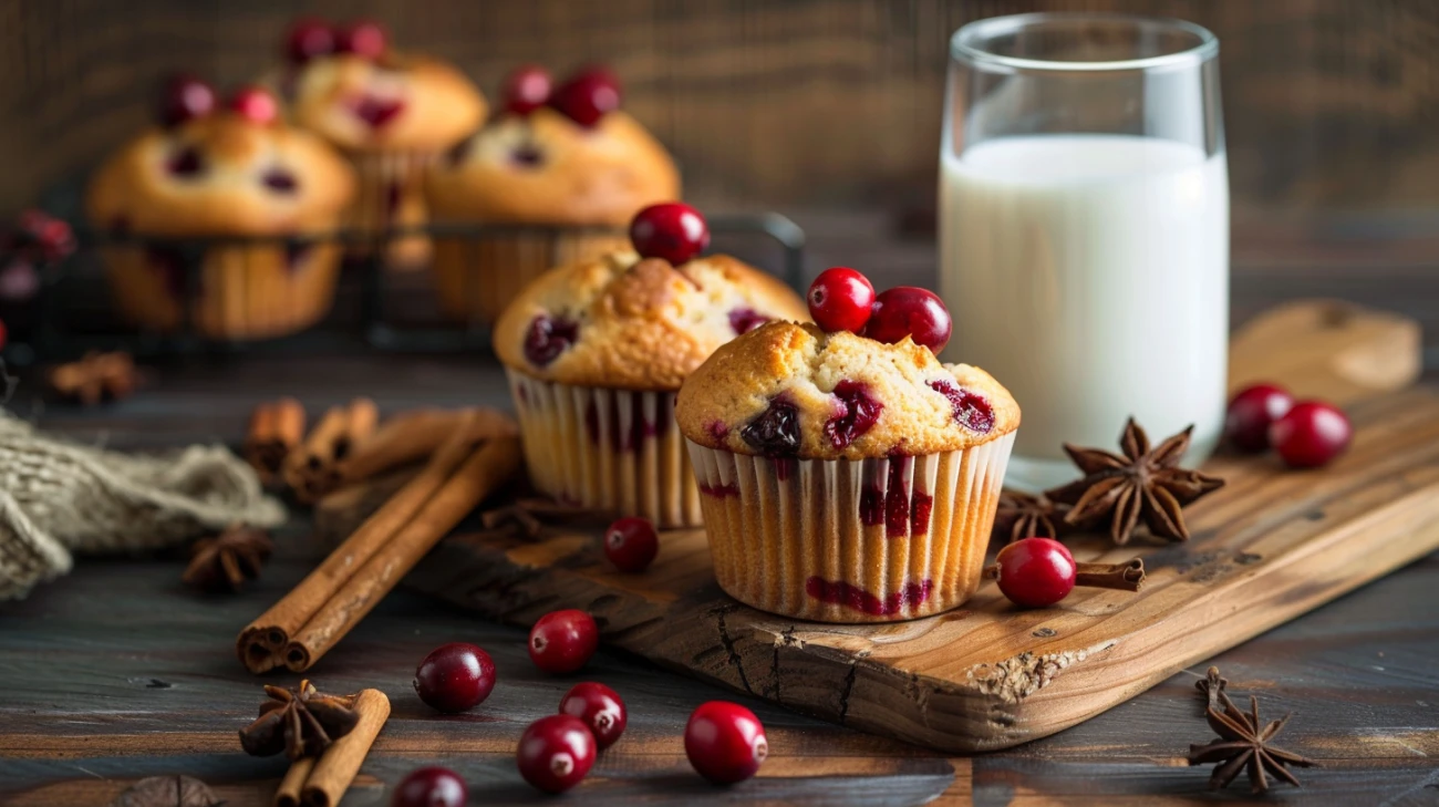 Zdjęcie Muffinki z żurawiną: Jak wprowadzić owocowy akcent do śniadania?