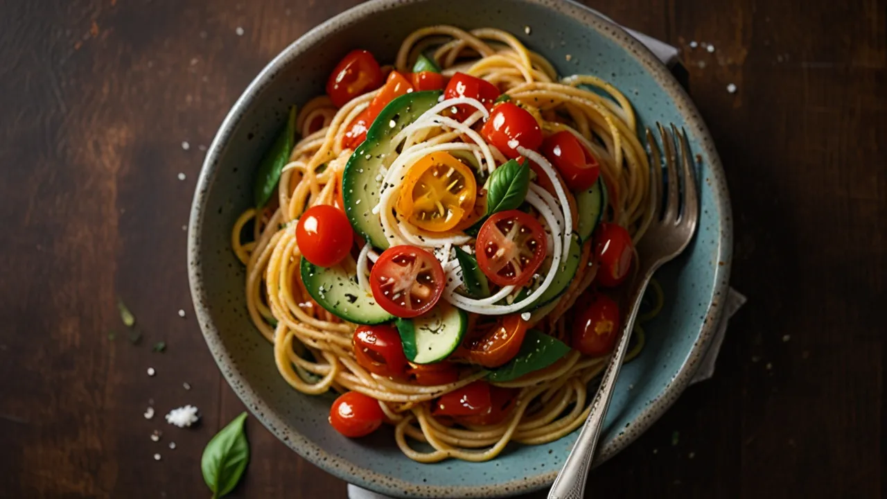 Zdjęcie Zdrowe przepisy na fit spaghetti z warzywami: Szybki i pyszny obiad