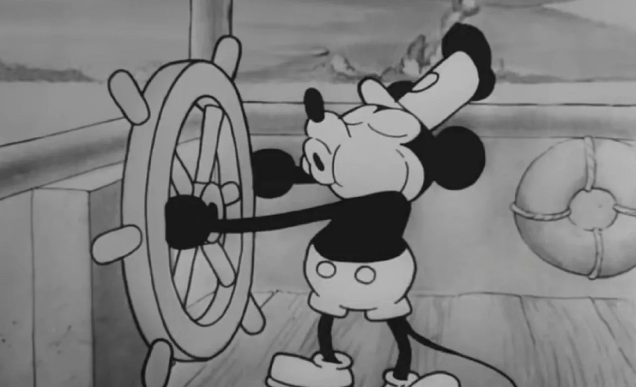 Zdjęcie Trailer filmowy Myszki Mickey w dzień domeny publicznej postaci z Steamboat Willie