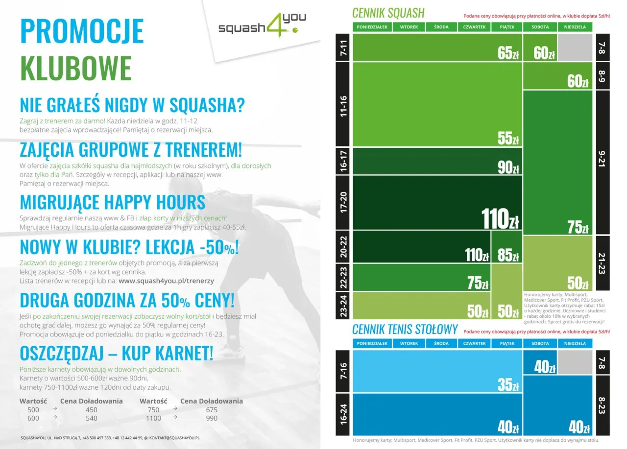 Zdjęcie Najlepsze korty do squasha w Bemowie – ceny i opinie graczy