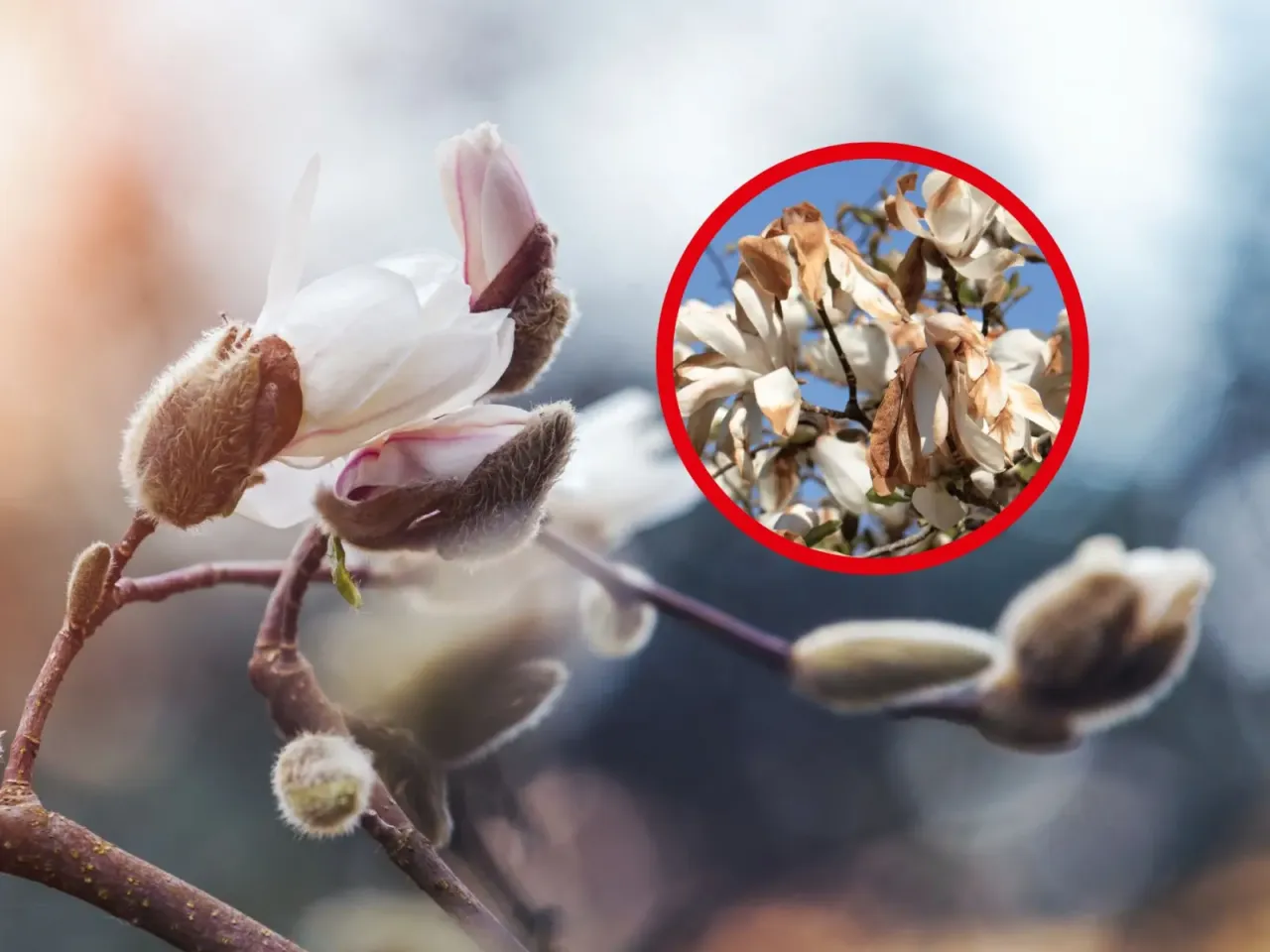 Zdjęcie Kiedy odkryć magnolie, aby uniknąć ich uszkodzenia po zimie?