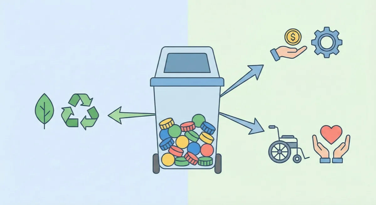 Zdjęcie Nakrętki: Recykling, pomoc charytatywna czy DIY? Oto jak postąpić