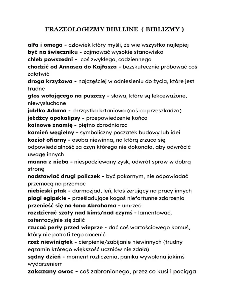 Zdjęcie Frazeologizmy biblijne: znaczenie i przykłady w codziennym języku