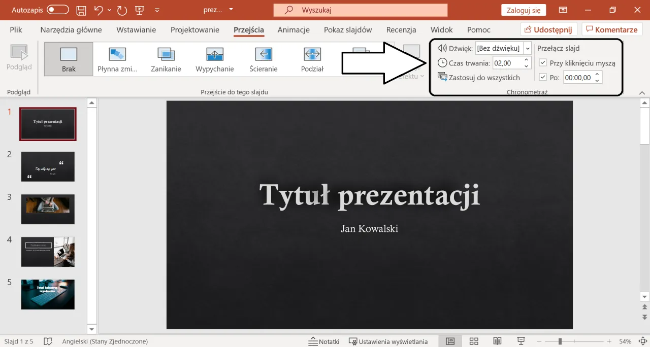 Zdjęcie Jak zrobić automatyczne przejścia w PowerPoint i uniknąć błędów