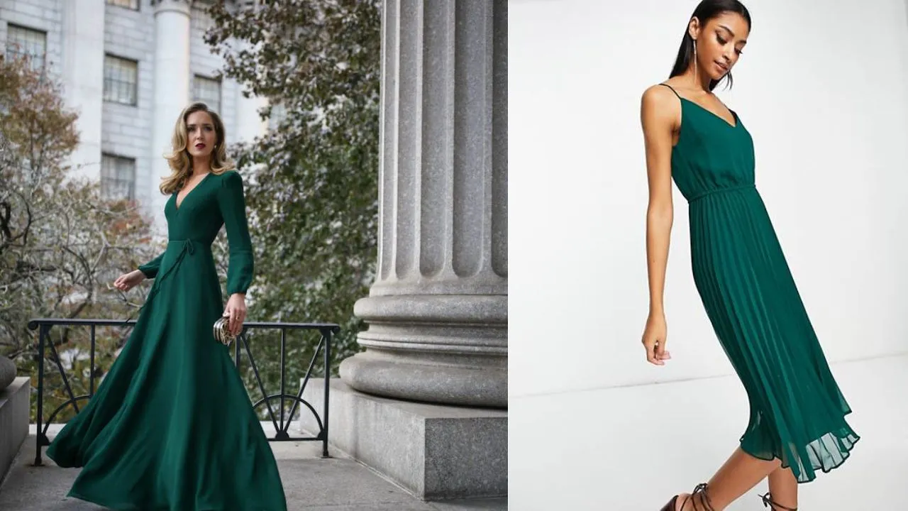 Zdjęcie Vestido verde botella: ¿Con qué colores combinarlo? ¡Guía experta!