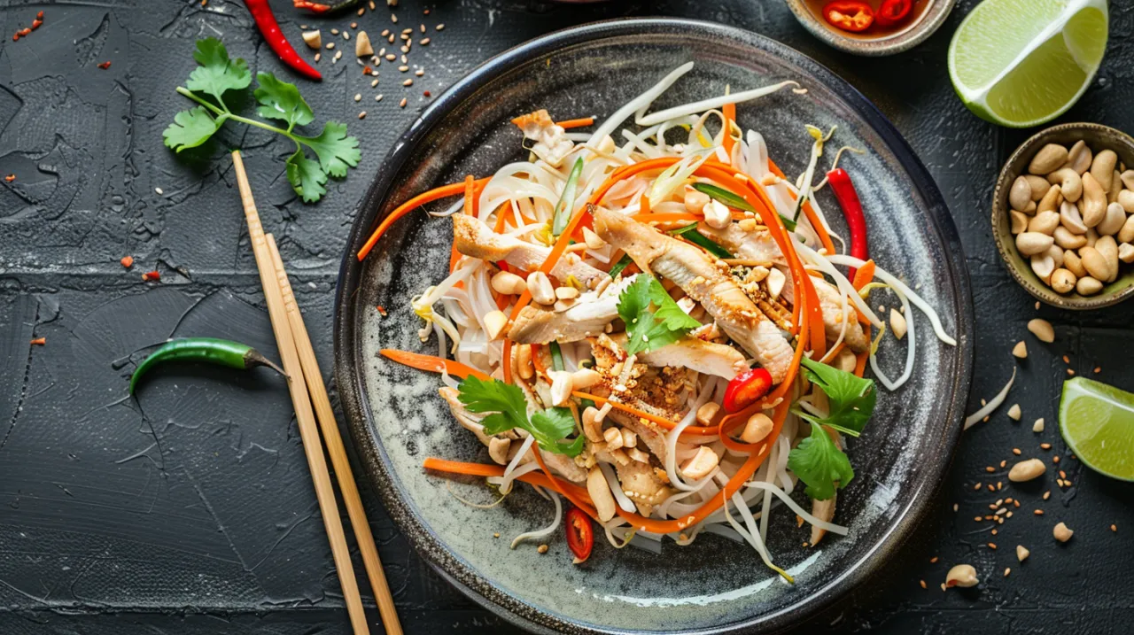 Zdjęcie Pad Thai z kurczakiem - tajski makaron z warzywami - przepis