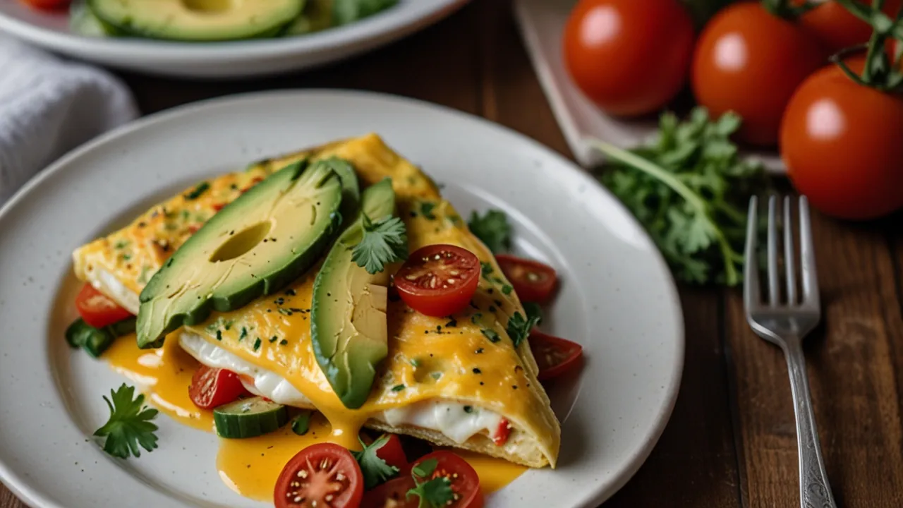 Zdjęcie Szybkie śniadanie: Omlet z warzywami i serem w kilka minut