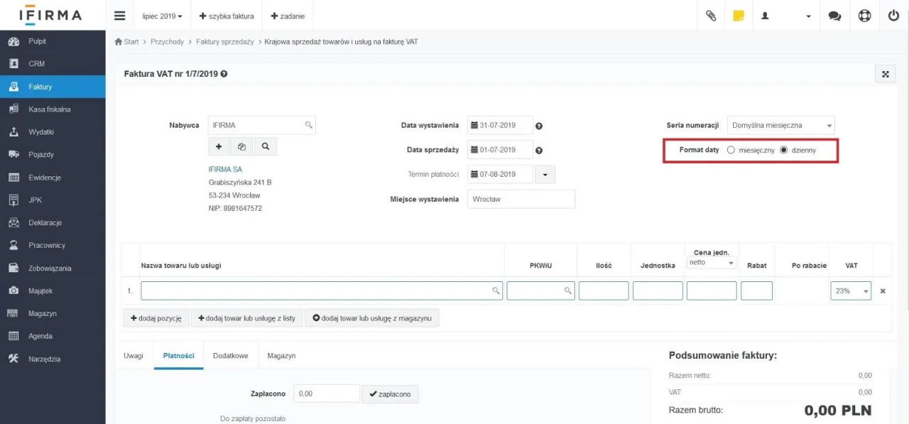 Zdjęcie  Jakie są różnice między datą sprzedaży a datą wystawienia faktury?
