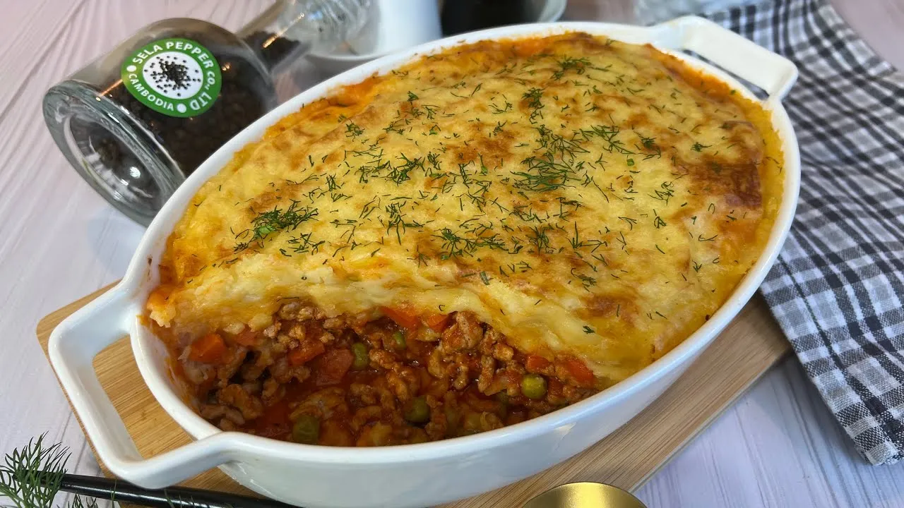 Zdjęcie Zapiekanka z puree ziemniaczanym i mięsem mielonym – pyszny przepis na obiad