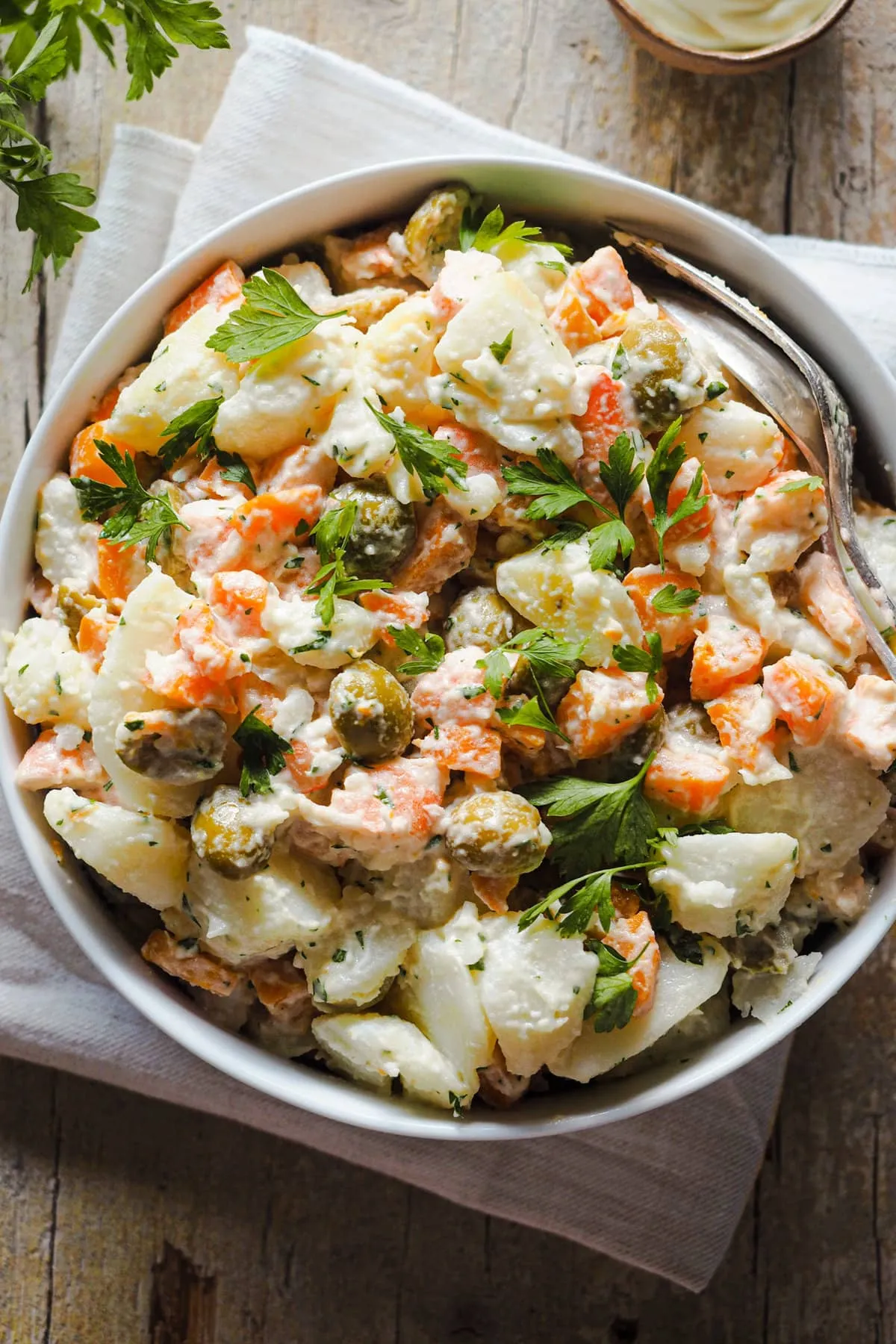 Zdjęcie Receta fácil de ensalada de patatas y langostinos que sorprenderá
