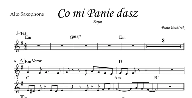 Zdjęcie Nuty do co mi panie dasz - graj z pasją i odkryj emocje