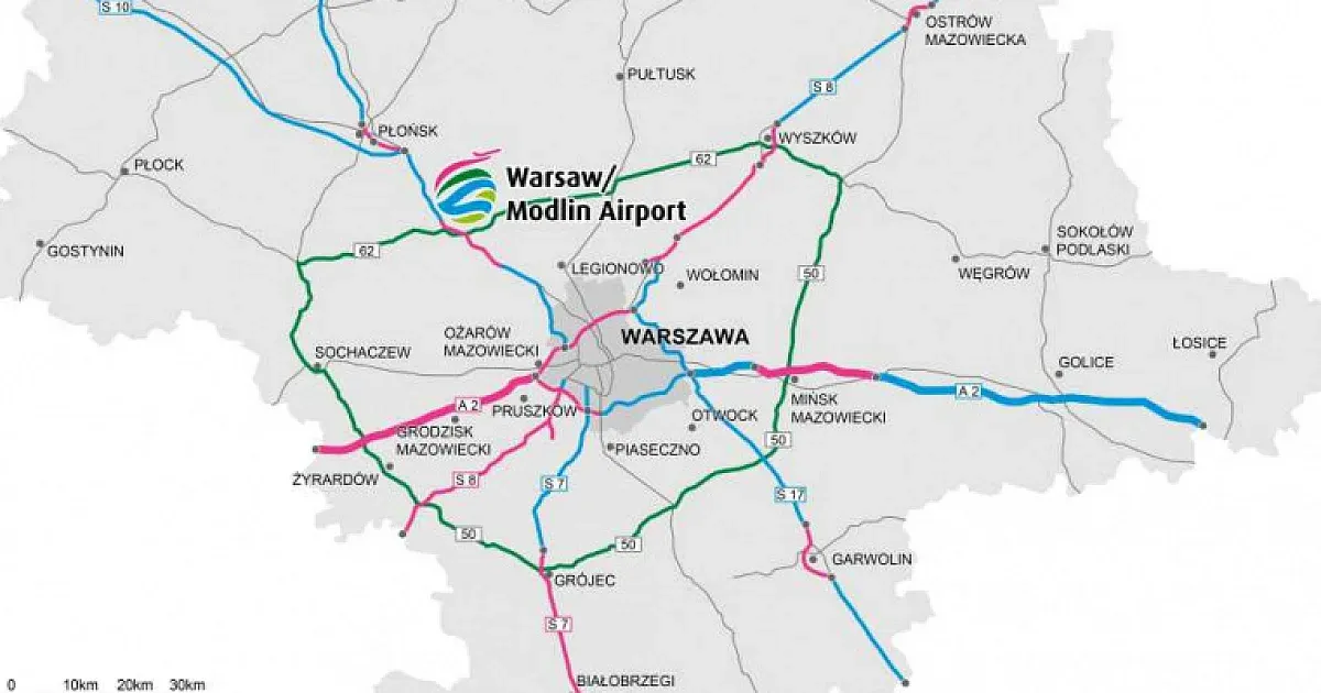 Zdjęcie Gdzie jest lotnisko w Modlinie? Sprawdź, jak szybko tam dojechać!